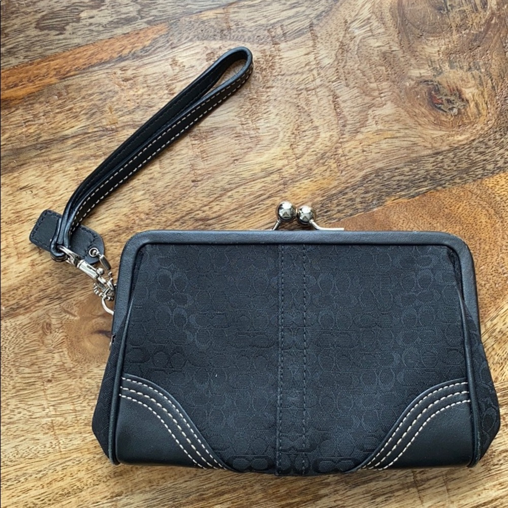 Coach canvas wristlet